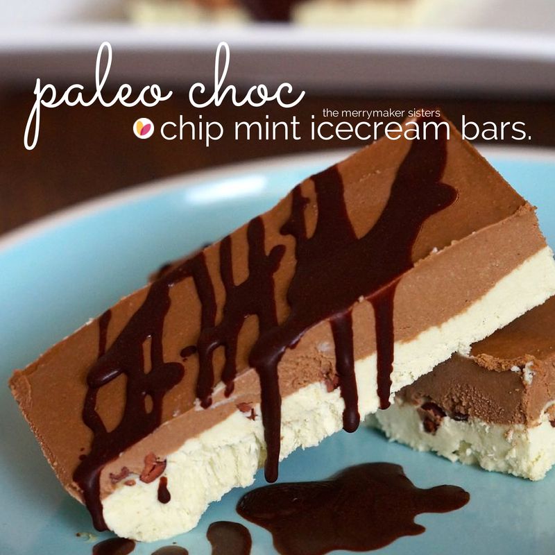 paleo choc chip mint icecream bars