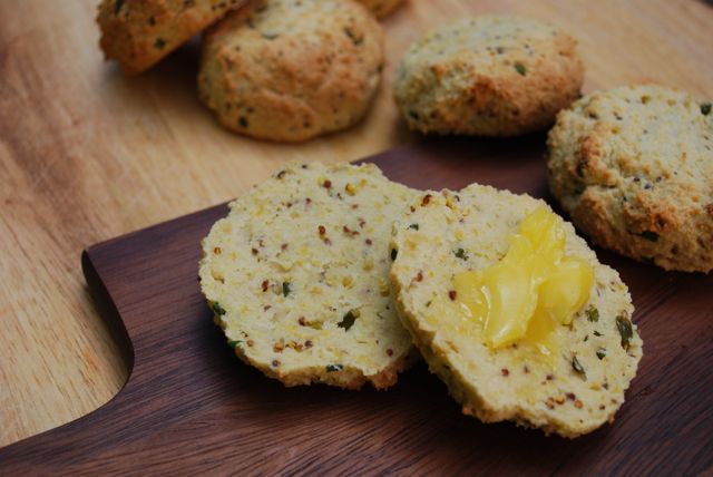 paleo chive and mustard scones