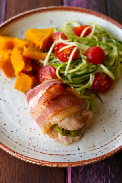 Avocado Stuffed Chicken Thighs Wrapped in Bacon