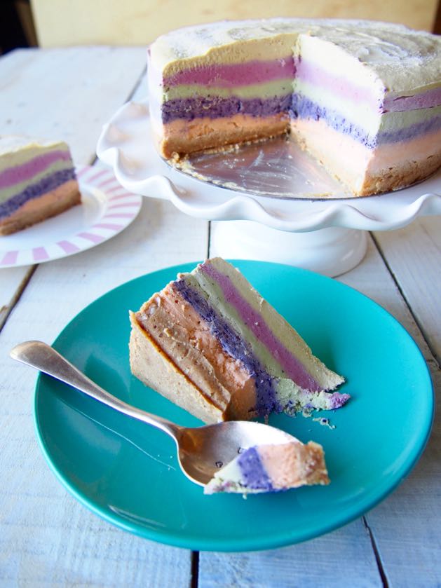 paleo raw vegan rainbow cake